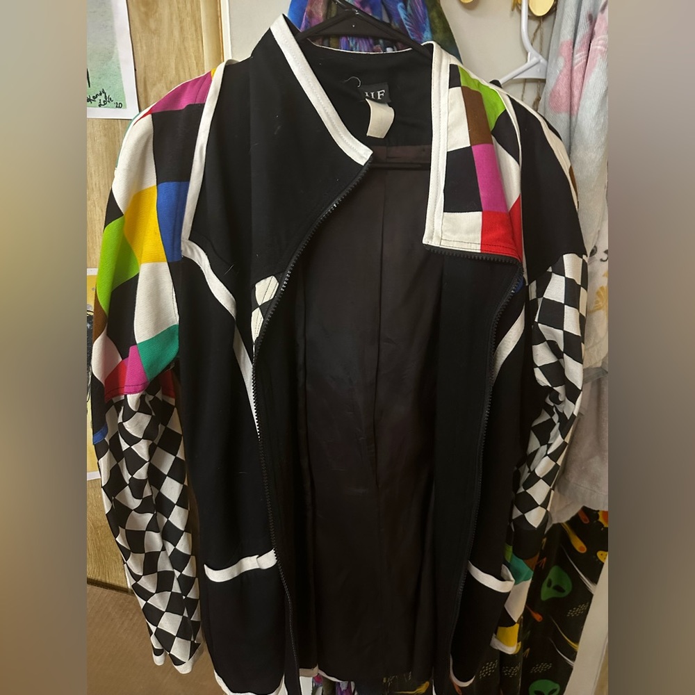 Vintage IIF jacket blazer checkered rainbow black white